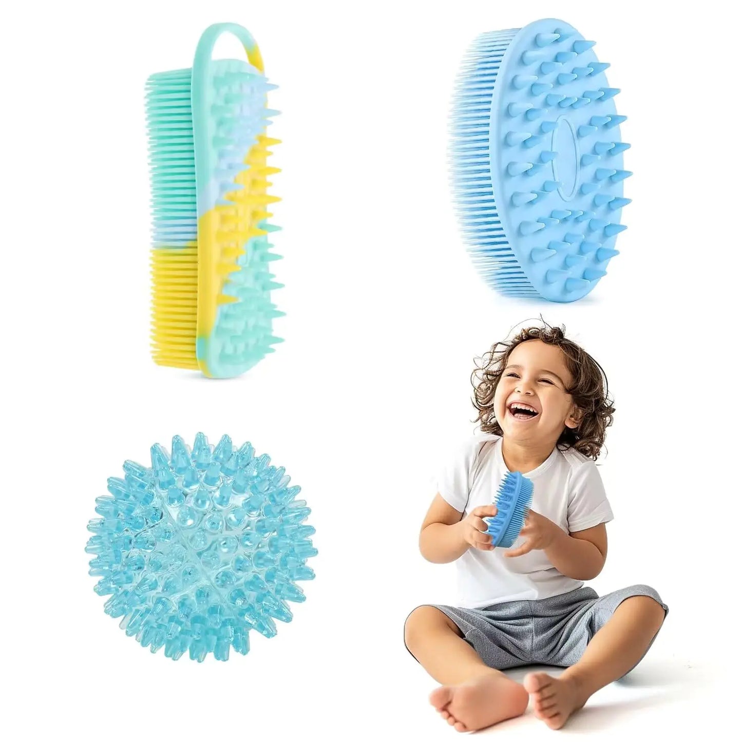 HOSRNOVO Autism Sensory Products for Toddlers3PCS Autism Sensory Brush for Therapy to Age 3-12 Kids with ADD OCD SPD ADHD