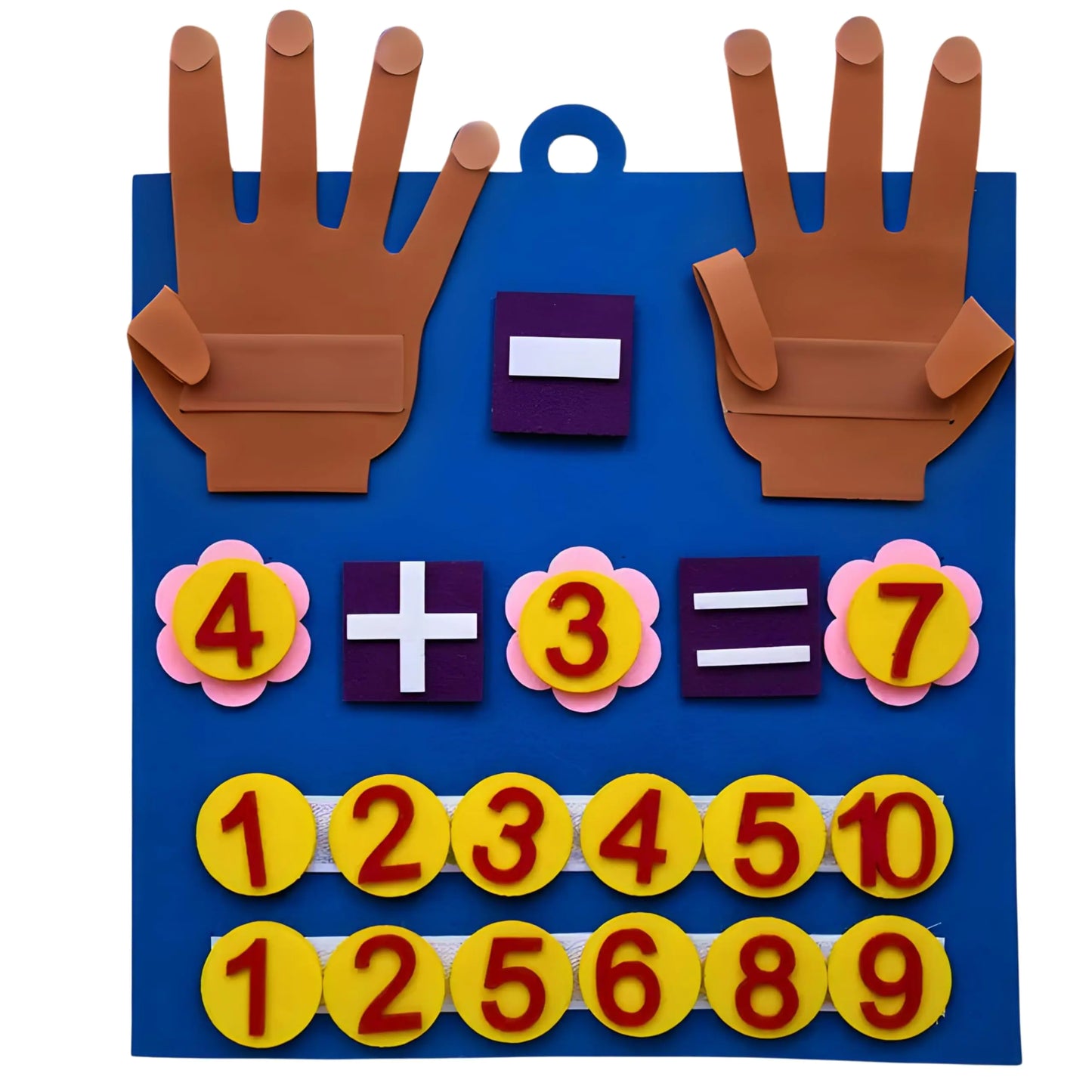 Montessori Kindergarten Math Toys Felt Finger Math Numbers w/Hanging Loop Felt Boards for 3+ Math Games for Kindergarten Homeschool Curriculum Multiplication Board Social Emotional Learning
