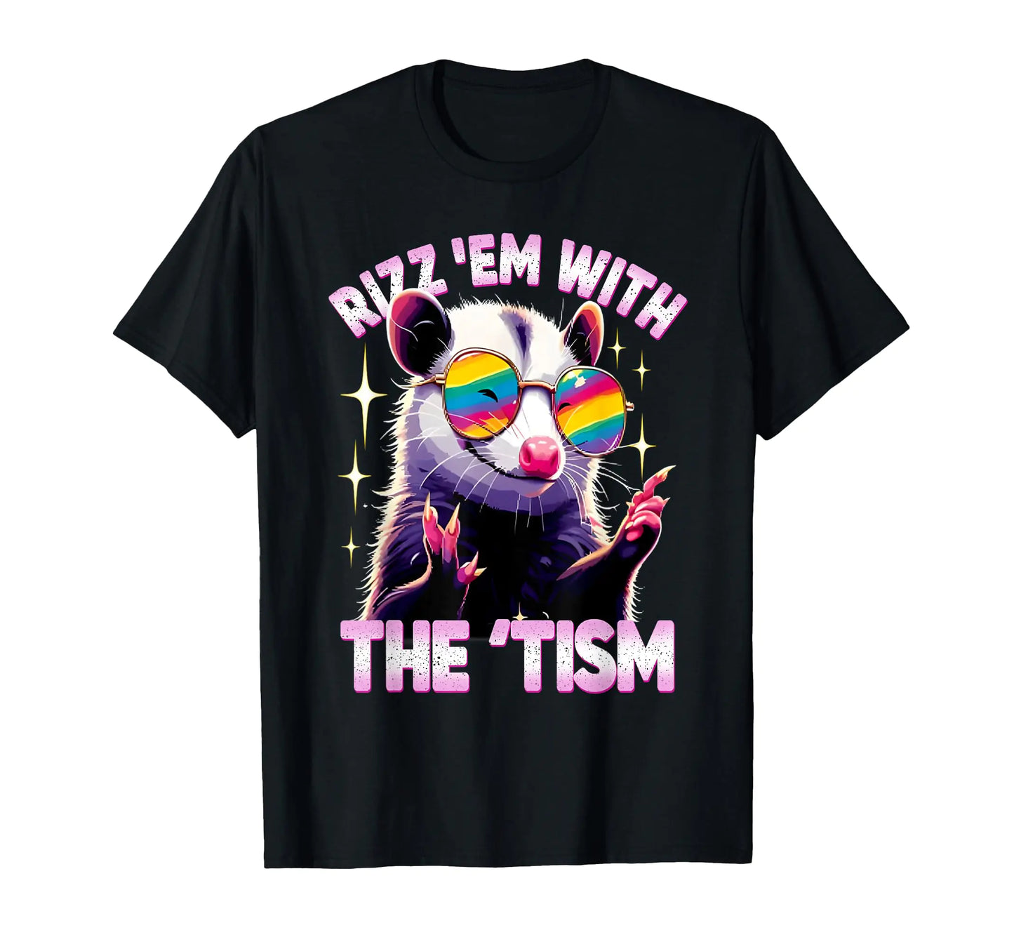 Autism Opossum Funny Rizz Em With The Tism Meme Autistic T-Shirt