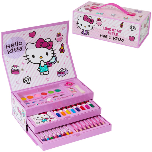 Hello Kitty Art Set for Kids Art Supplies in Carry Case - Gifts for Girls (Pink)