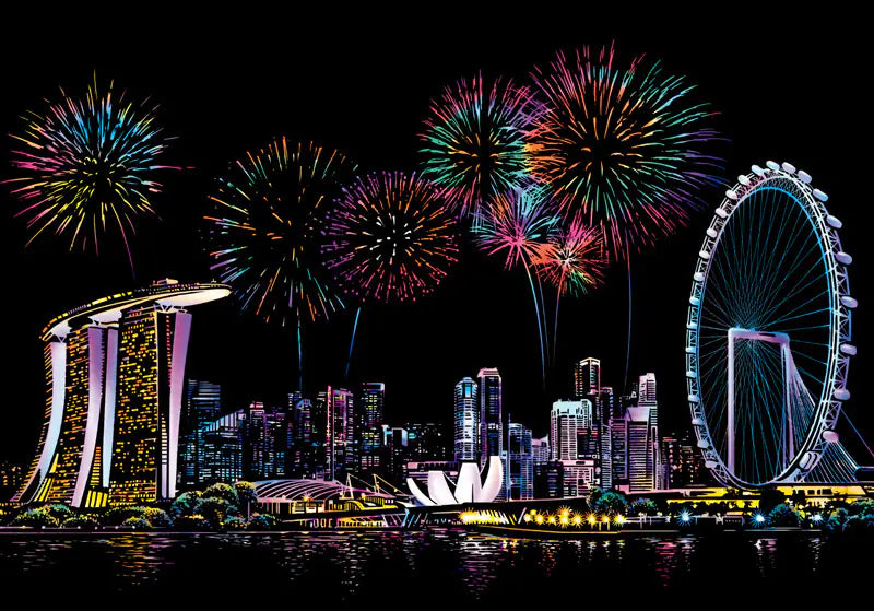 Urban II Adult Scratch Art Night Scene DIY Kit