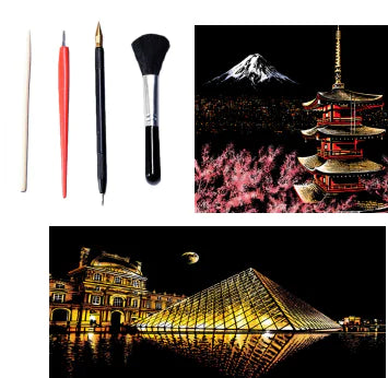 Urban II Adult Scratch Art Night Scene DIY Kit