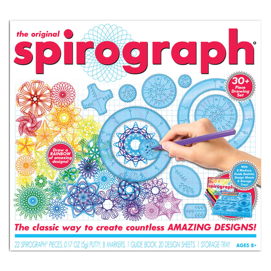 Spirograph with Markers Arts and Crafts Kids Toys Art Supplies Craft Supplies Drawing Kit Spiral Art Classic Gear Design Kit Markers Design Sheet Included Ages 8+